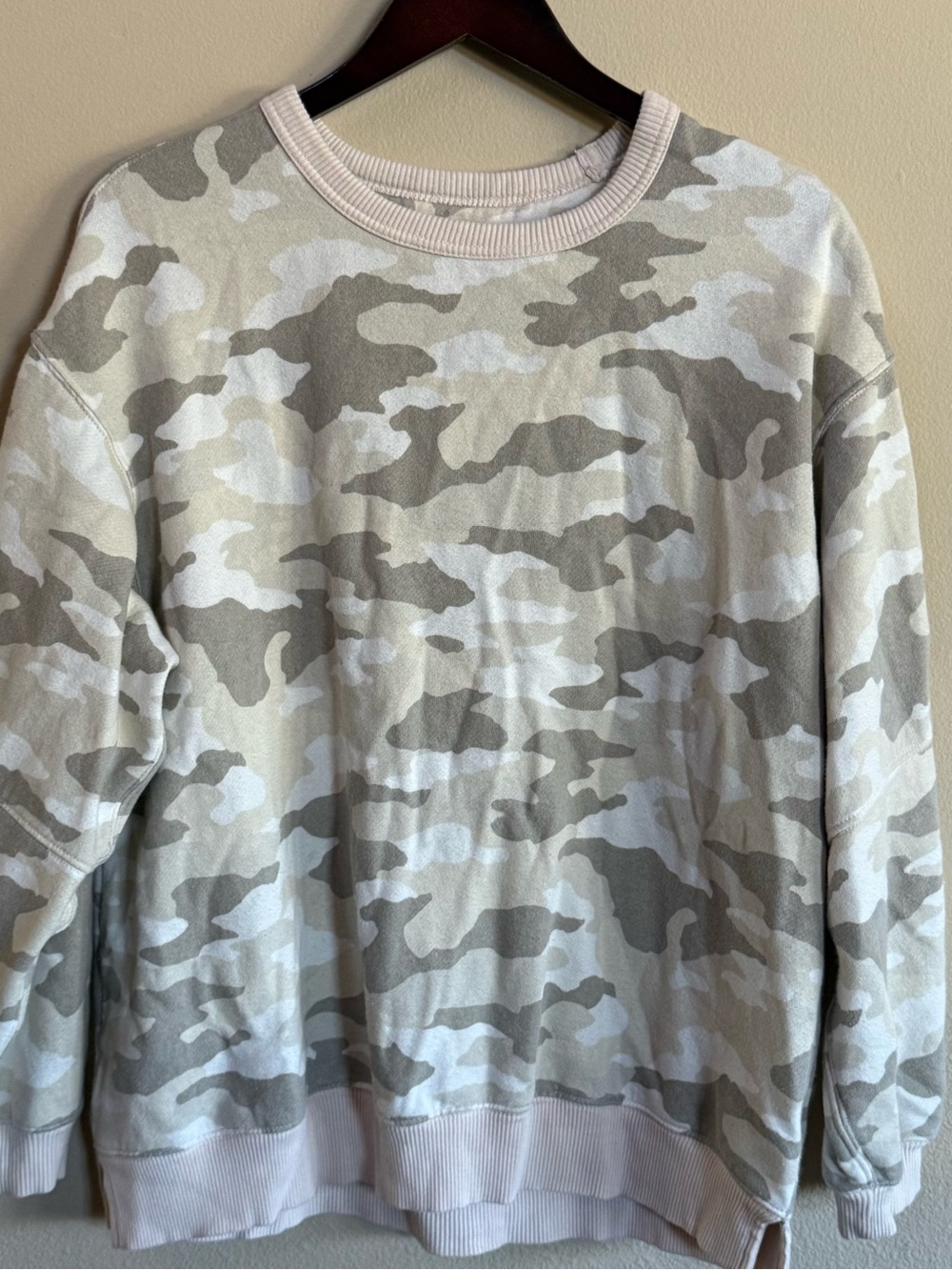 aerie oversized Camouflage Crewneck Sweater